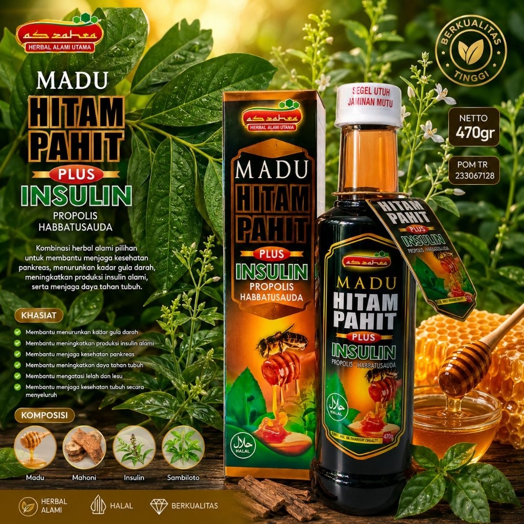 Madu hitam pahit plus insulin as Zahra/madu hitam pahit/madu pahit