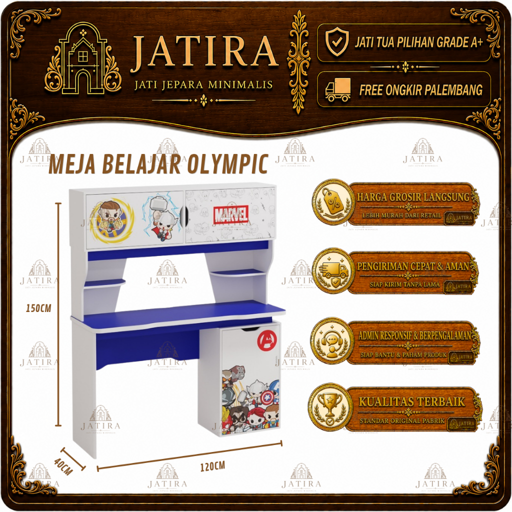 Meja Belajar Anak Olympic Karakter Marvel |Meja Belajar Anak Murah Palembang