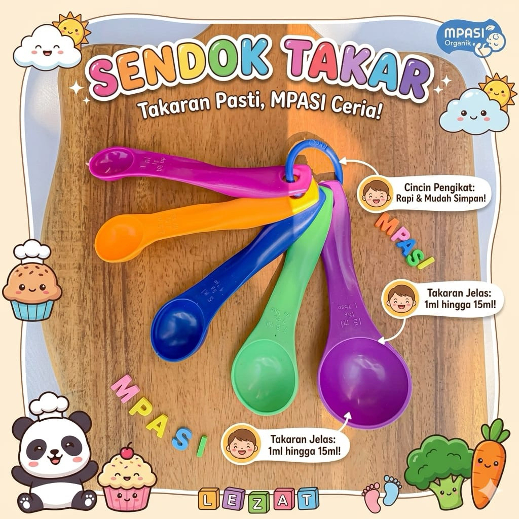 Sendok Takar MPASI Bayi Sendok Takar Makanan Plastik Sendok Timbangan Kue Sendok Takar Aneka Ukuran