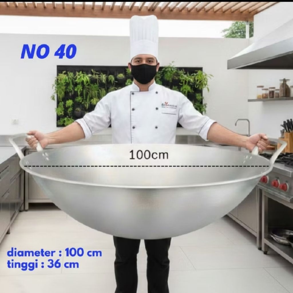 Wajan jumbo Ceper No 40 diameter 100cm Bahan tebal alumunium