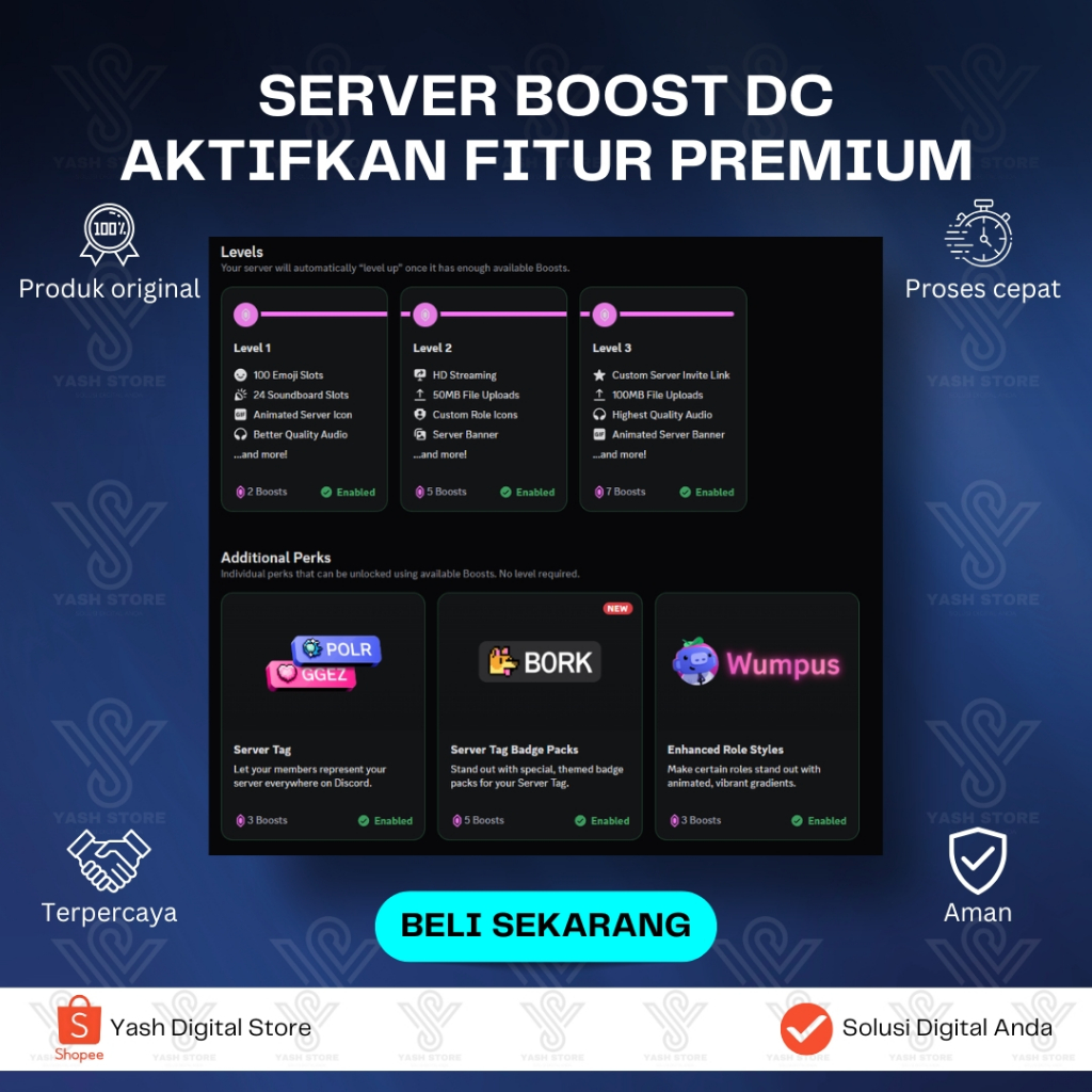 SERVER BOOST 3 BULAN FULL GARANSI PROSES CEPAT