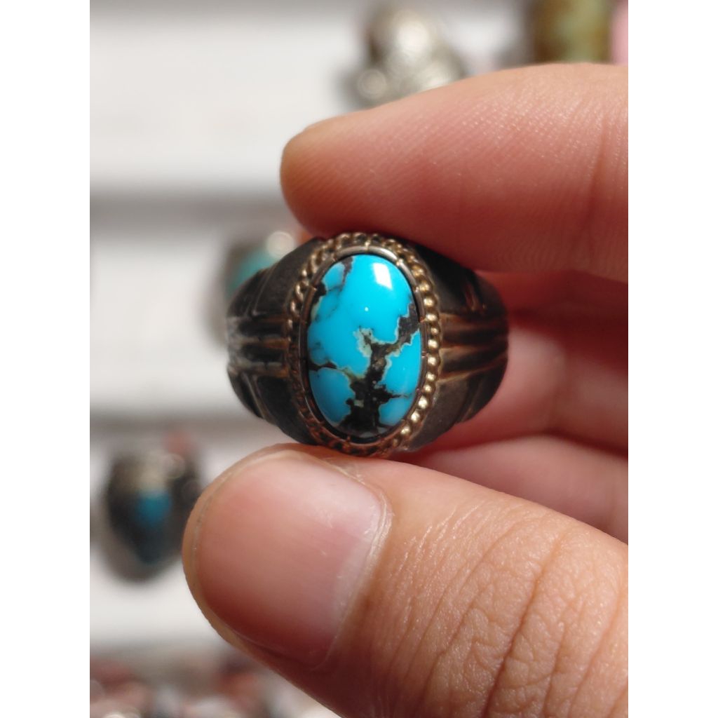 Pirus Persia Serat Hitam/ring perak