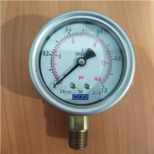 Pressure Gauge WIKA SS Kuningan 4 Inch Raket | 1 Bar • 2.5 Bar • 4 Bar • 6 Bar • 10 Bar • 16 Bar • 2