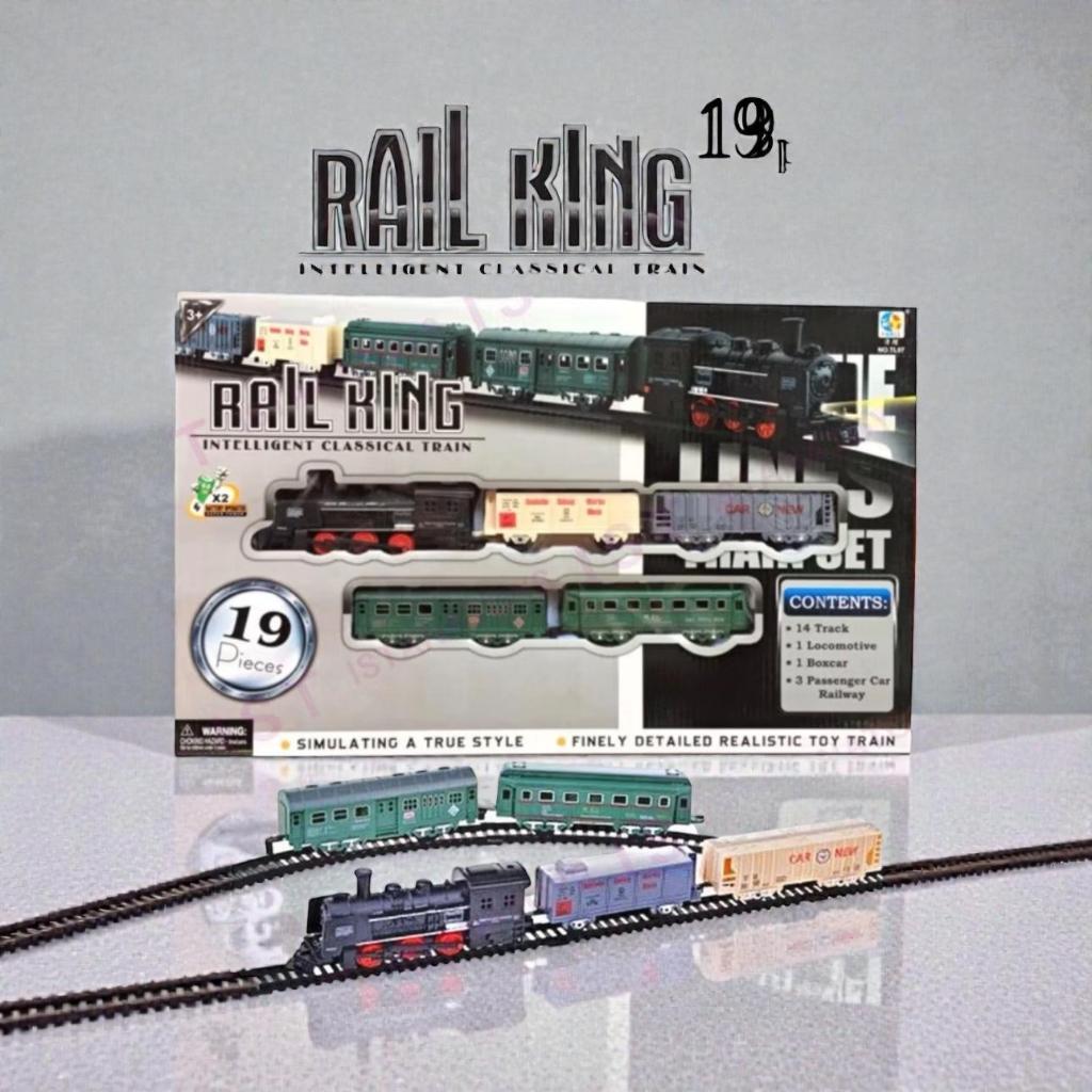 COD Mainan Anak Kereta Api RAIL KING19 19pcs -Rel Lurus Menikung Mudah Dirangkai
