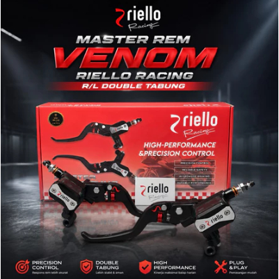 Master Rem Venom Riello Racing Double Tabung 14mm Nmax New Nmax Turbo PCX 150/160 XMAX 250 300 ADV 1