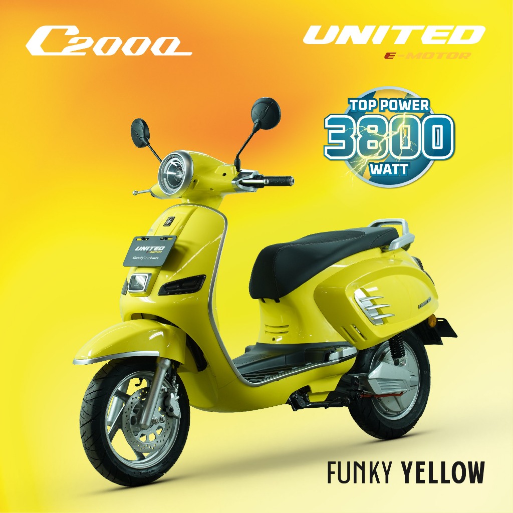 UNITED E-MOTOR Motor Listrik C2000 - OTR JABODETABEK 2 Baterai