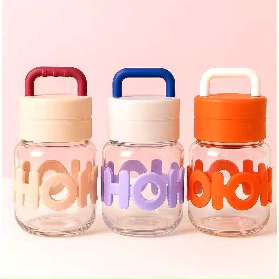 BOTOL KACA TENTENG HOHO TUMBLER TOPLES KACA TENTENG HOHO 300ML TAKASIMURA STORE