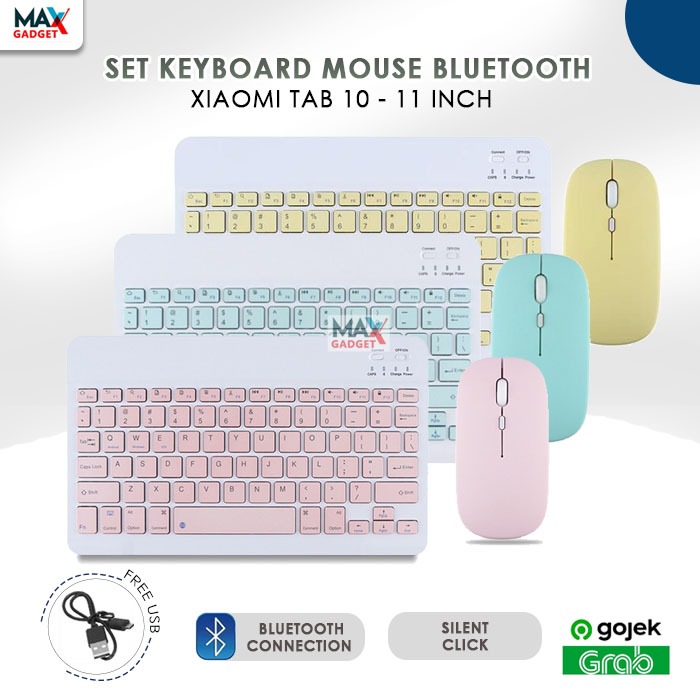 XIAOMI Redmi Pad 10, 6 MiPad SE Kotak Warna Keyboard Bluetooth Mouse Papan Ketik untuk Tab Tablet Un