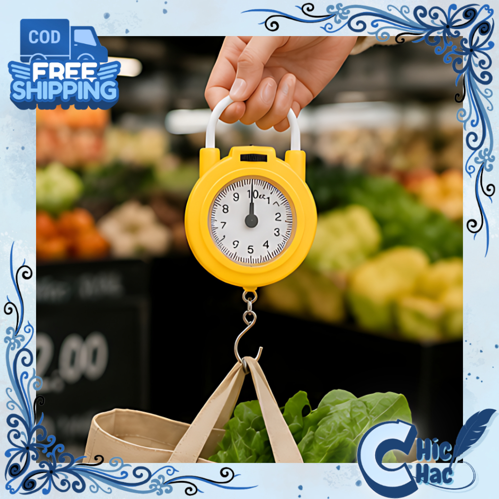Timbangan Mini Praktis Timbangan Manual Gantung Portabel 10 KG Warna Kuning