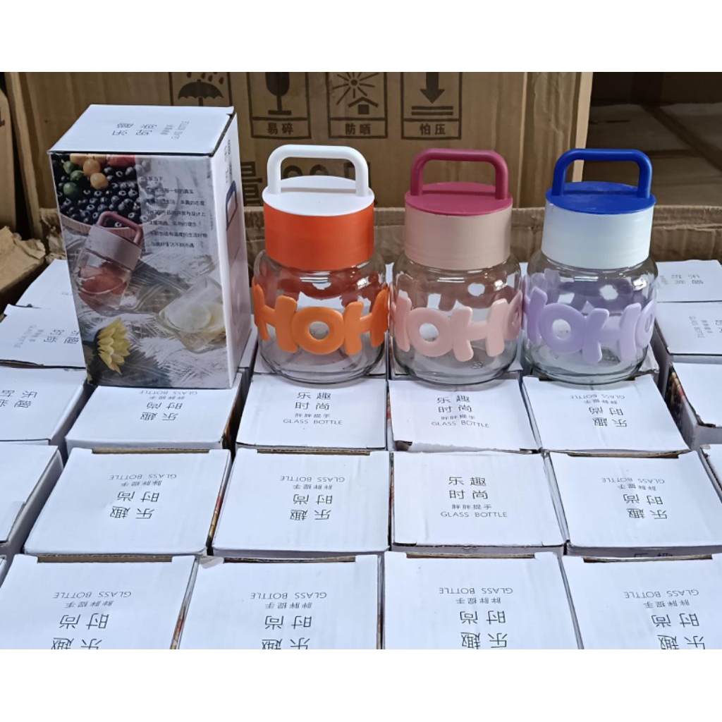 GROSIR BOTOL MINUM KACA HOHO TENTENG (1DUS ISI 105PC)
