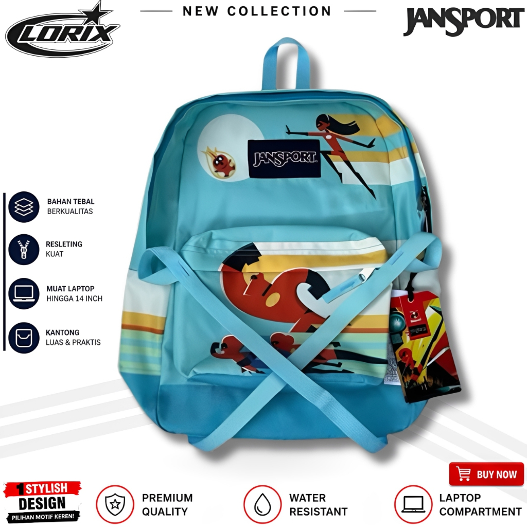 [REALPICT] - TAS JANSPORT INCREDIBLE TOSCA BACKPACK SCHOOL BAGS SUPERBREK - JANSPORT x MR INCREDIBLE