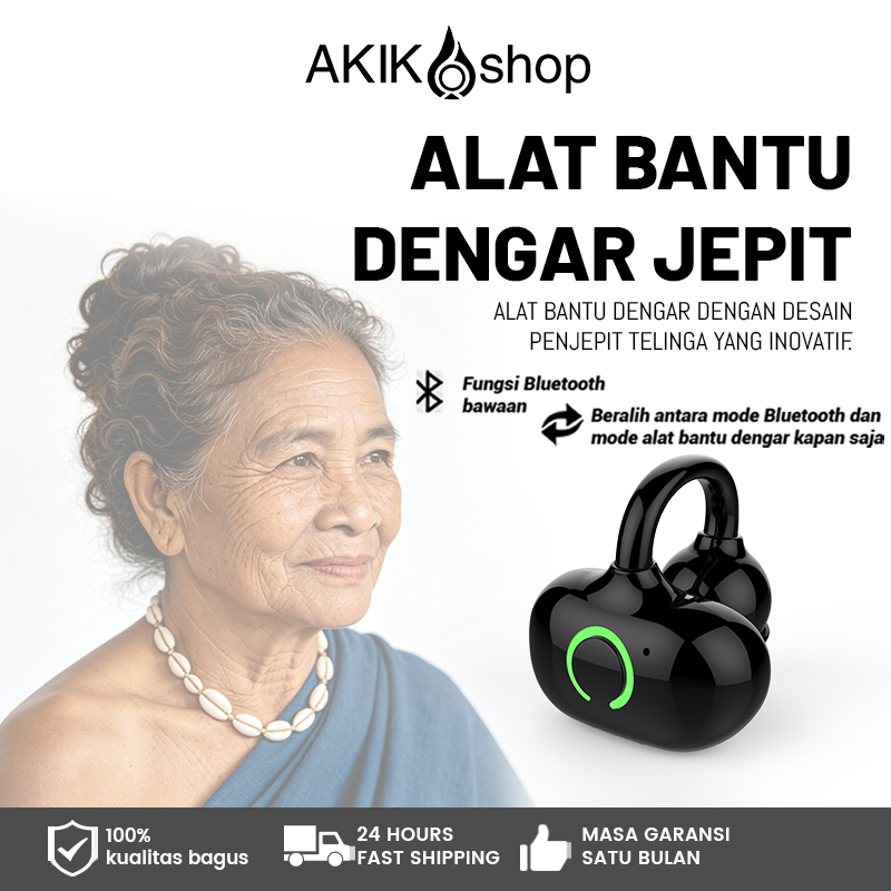 AS Alat Bantu Dengar Bluetooth dengan Klip Telinga, Bisa Streaming Musik & Angkat Telepon Jernih Beb