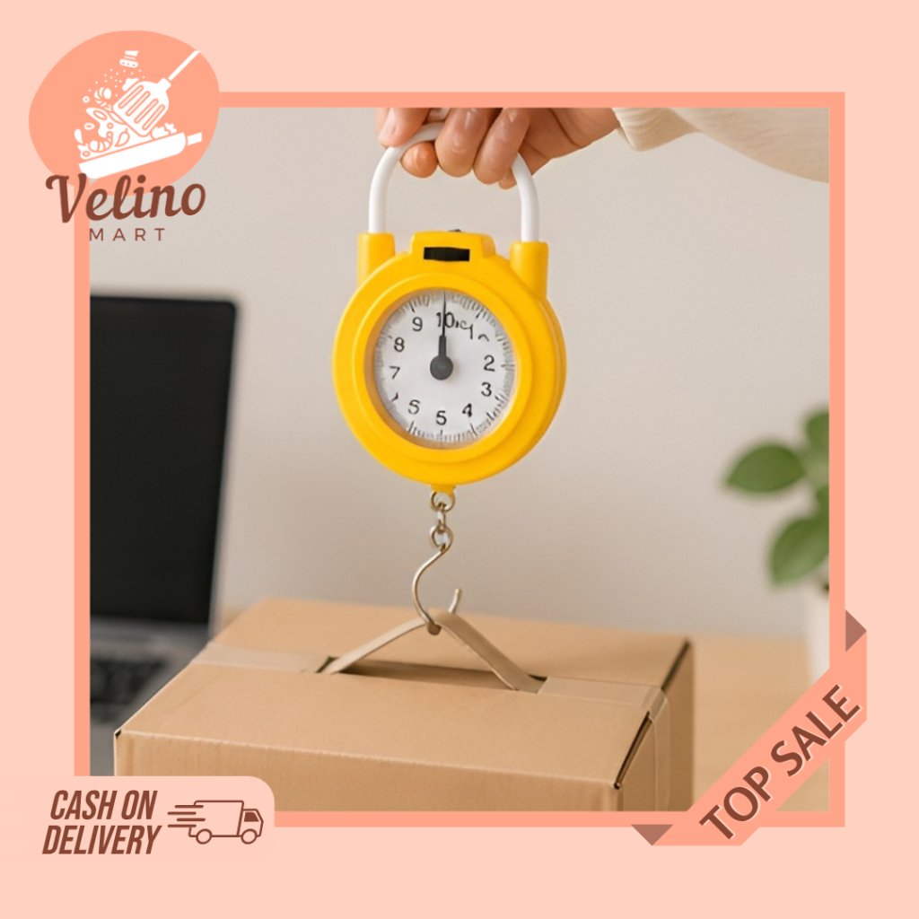 Timbangan Manual Gantung Portabel 10 Kg Alat Timbang Praktis Timbangan Mini Warna Kuning