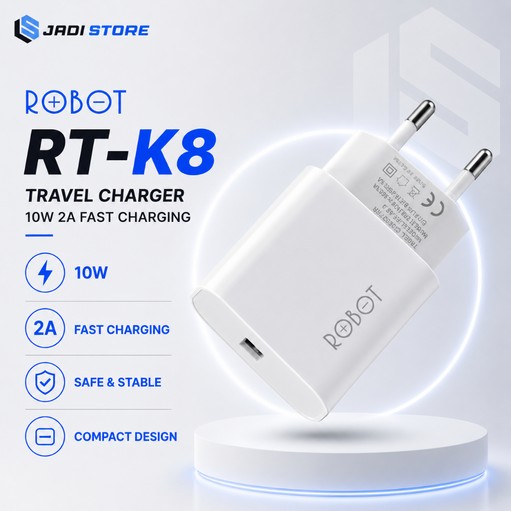 BOX RT-K8 Kepala Charger Robot Kepala Charger Robot 2A Kepala Charger Robot Android RT-K8 10W 2A Cha