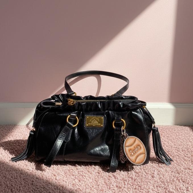Tas Barbie Malibu Serut Official Hitam Tote Bag Shoulder Wanita Original