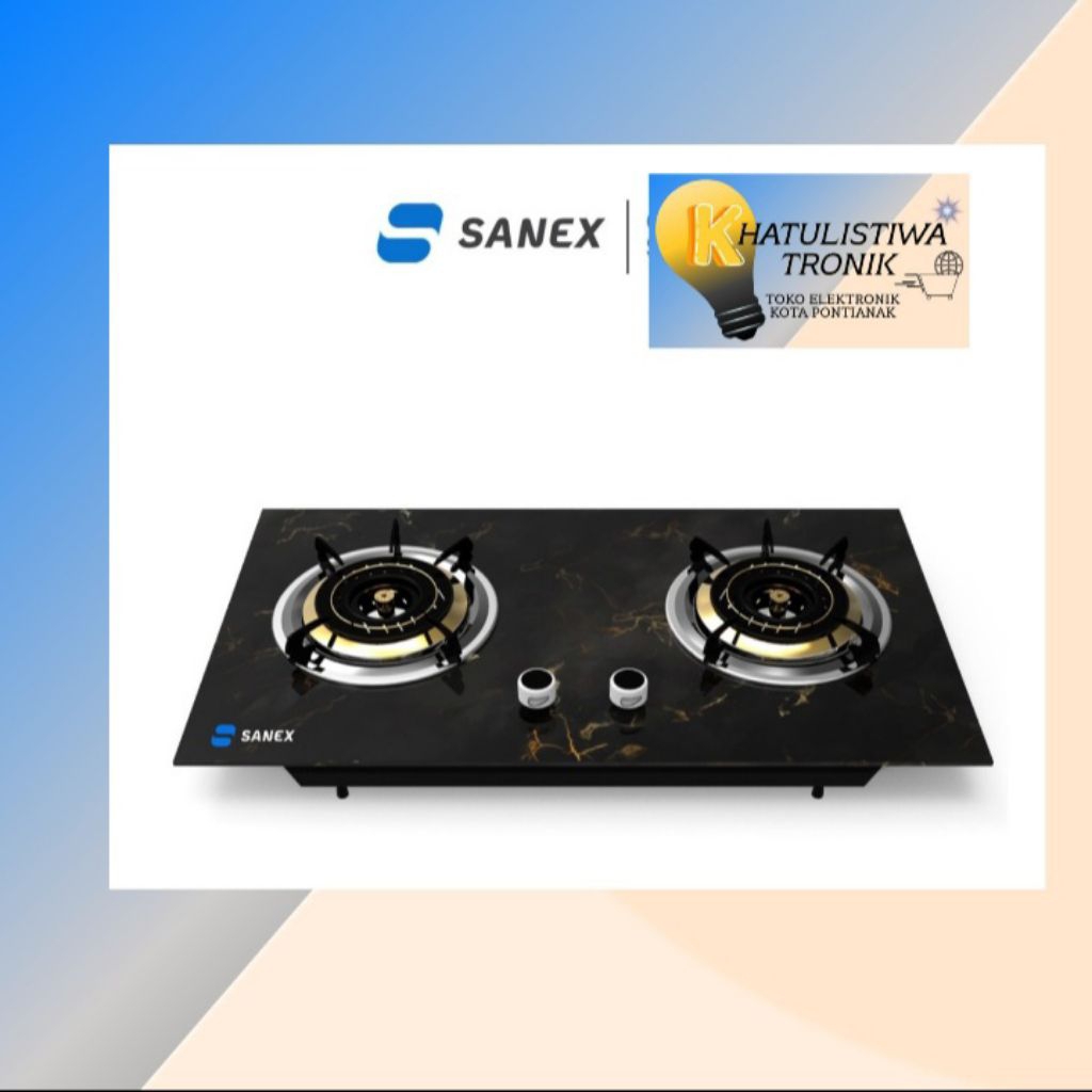 Kompor Gas / Kompor Tanam Kaca 2 Tungku [ Sanex KT201 ]