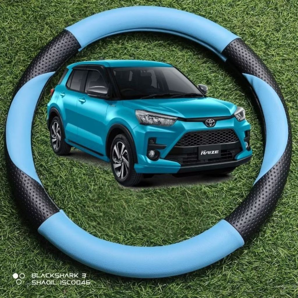 sarung stir cover stir Toyota raize, bungkus pelindung stir mobil Toyota raize motif sabit.