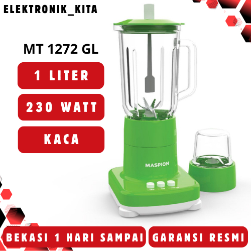 MASPION BLENDER KACA DAN PLASTIK 1 LITER MT-1272 MT1272 MT 1272 GL / PL BEKASI MURAH GARANSI RESMI