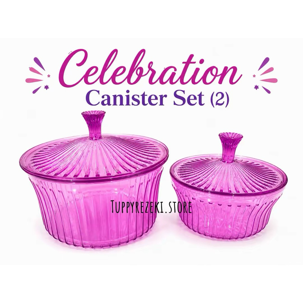 Tupperware Celebration Canister Purple Set (2pcs) NO BOX
