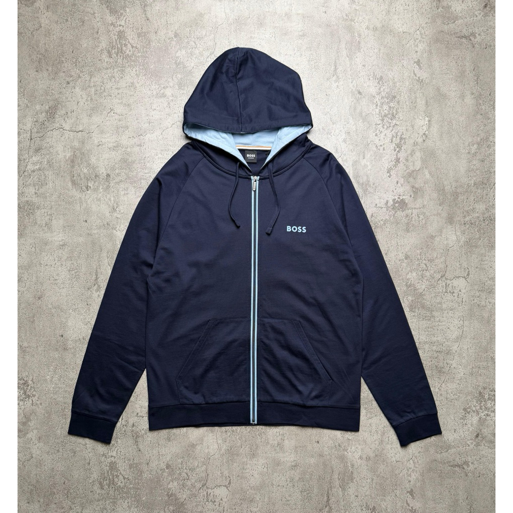 boss full zip  jacket dark blue hoodie 