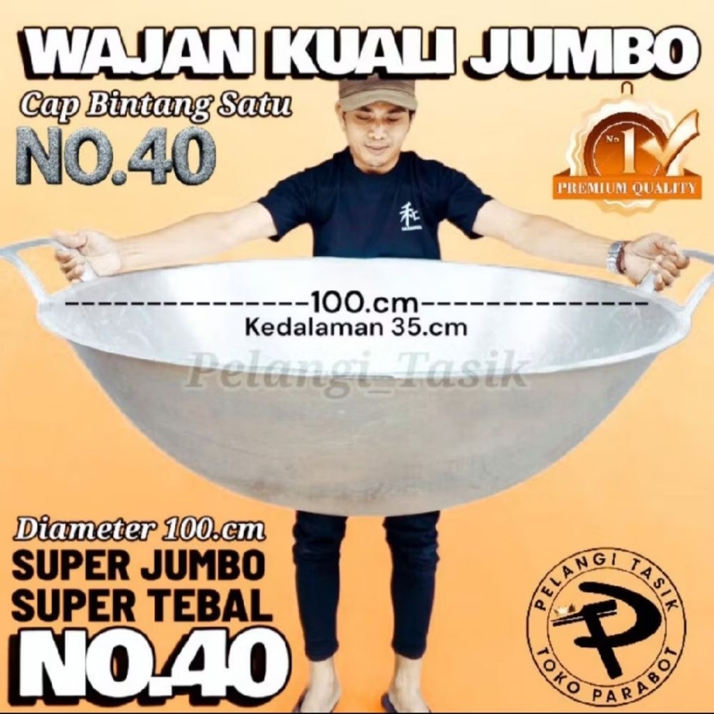 Wajan super Jumbo No.40 diameter 100 cm Alumunium tebal anti karat