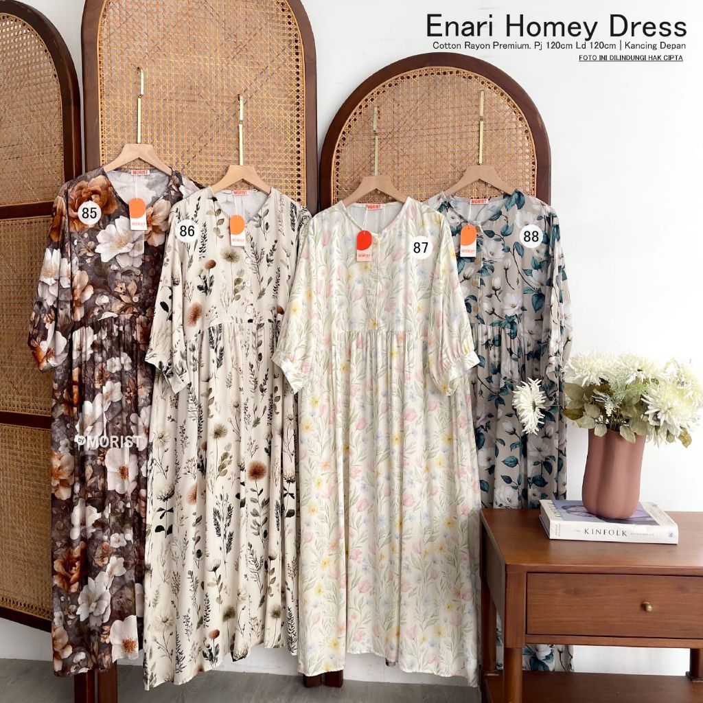 Enari HomeyDress Daster Pendek Premium Cotton Rayon Original Morist Berlabel
