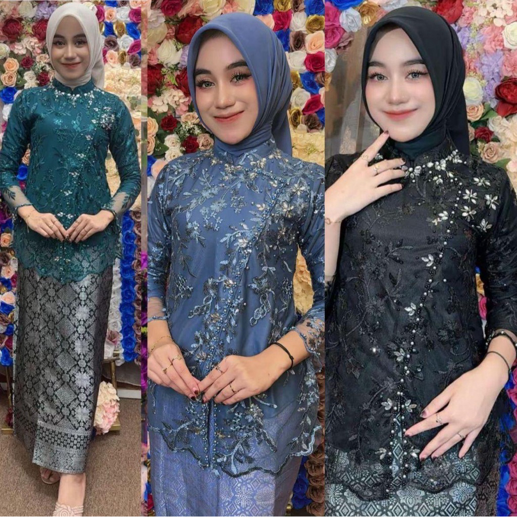 stelan kebaya tile mewah menawan Novi fashion