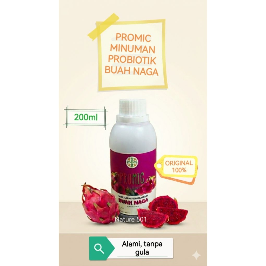 PROMIC / MINUMAN PROBIOTIK BUAH NAGA, 200ml, ORIGINAL 100%