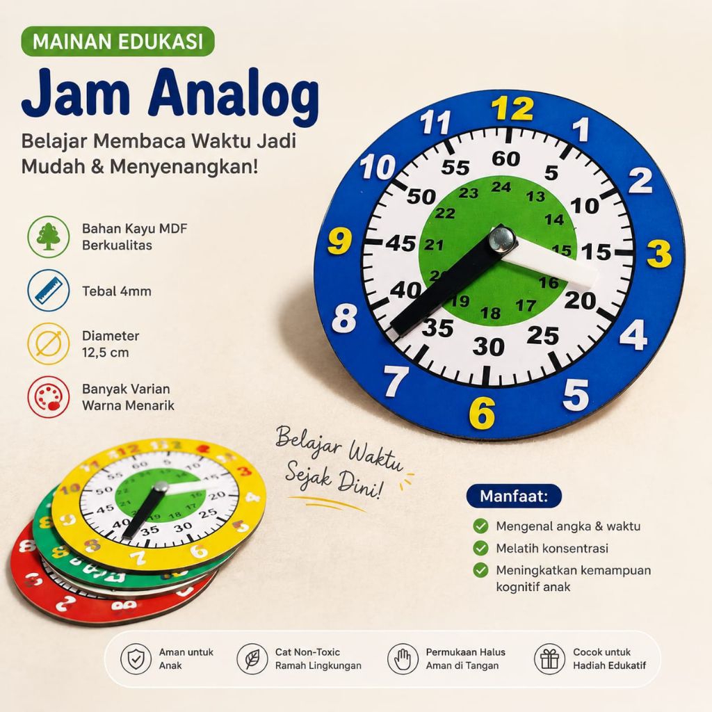 jam mainan anak, jam edukasi anak