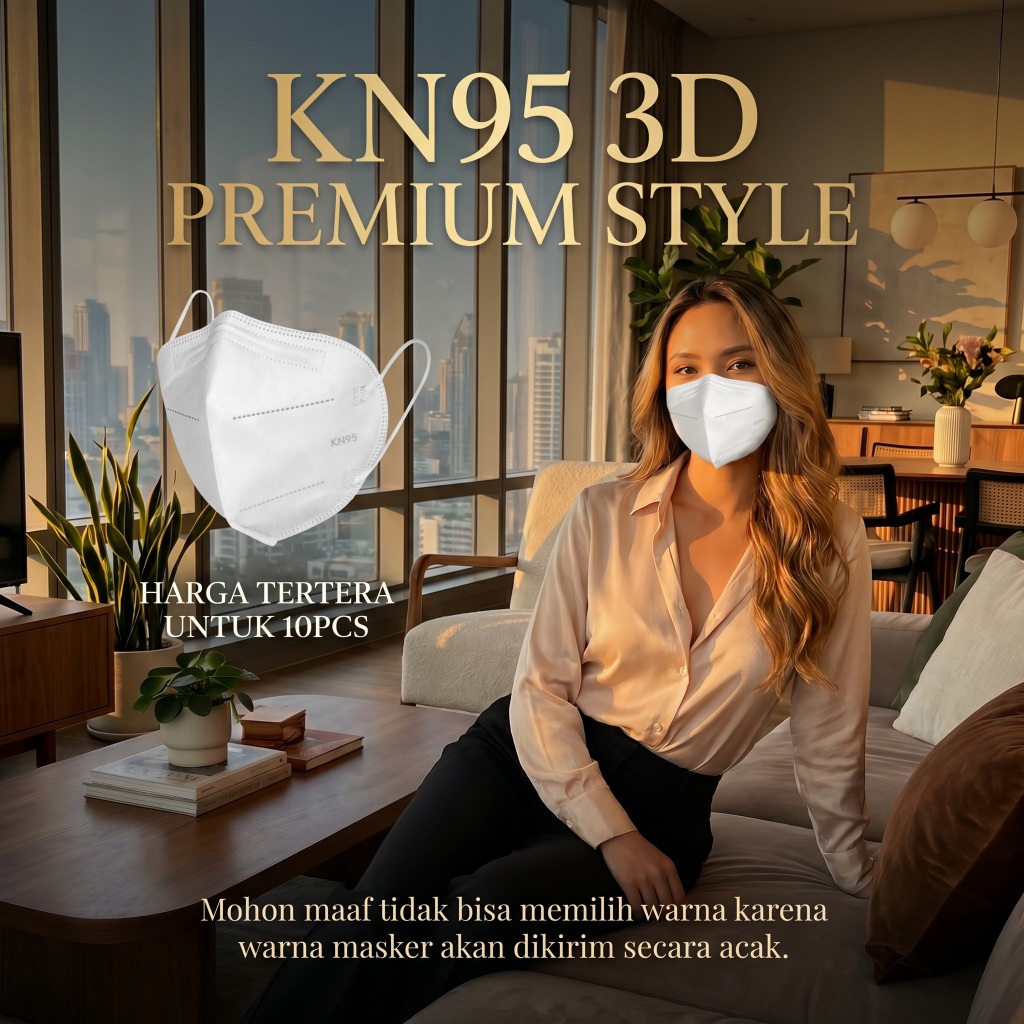 10 PCS Masker KN95 N95 Dewasa Warna 5ply Layer Disposable Adult Earloop Protective 3D Face Mask