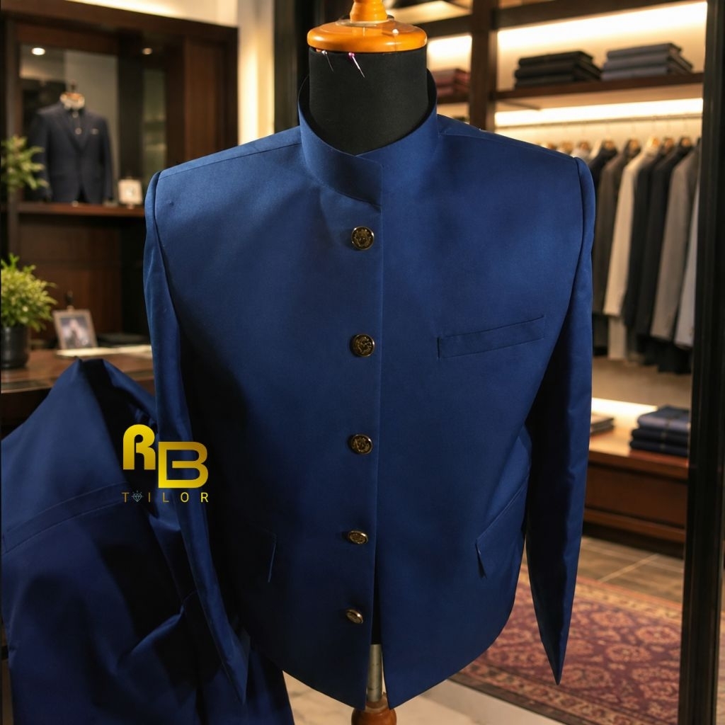 jasko Navy polos jas koko pria dewasa premium jas mandarin atasan pria
