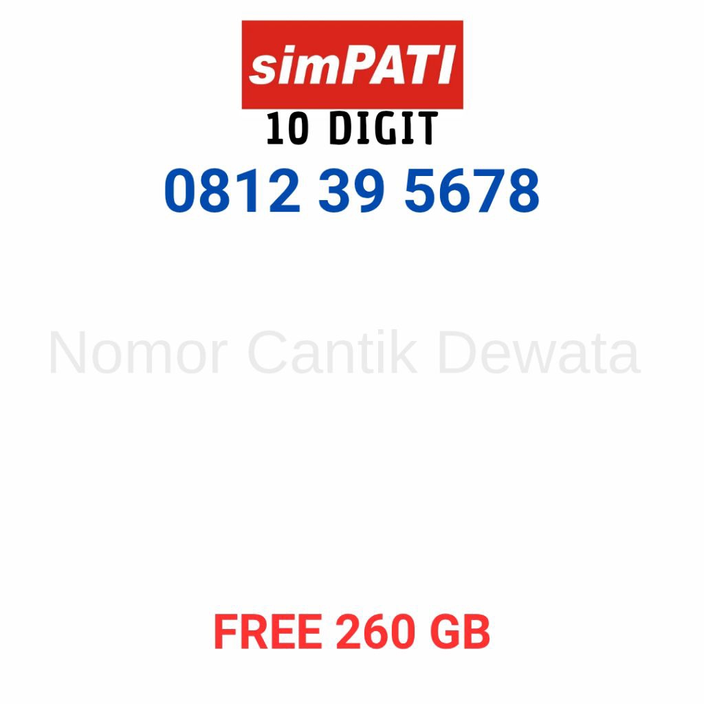Nomor Cantik Simpati 10 Digit, Nomor Cantik Telkomsel 10 Digit, Nomer Cantik 10 Digit 5678
