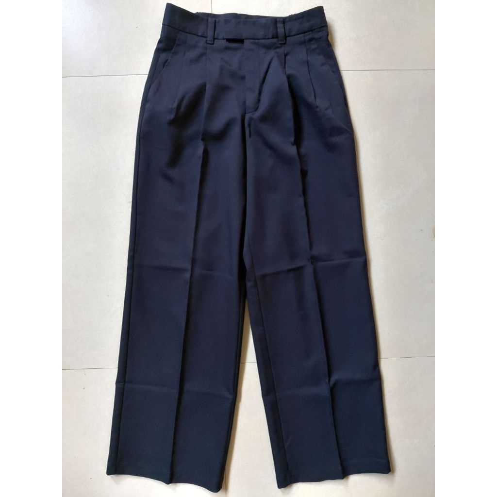 Preloved Celana Trousers Wide Leg Kulot GU Hitam