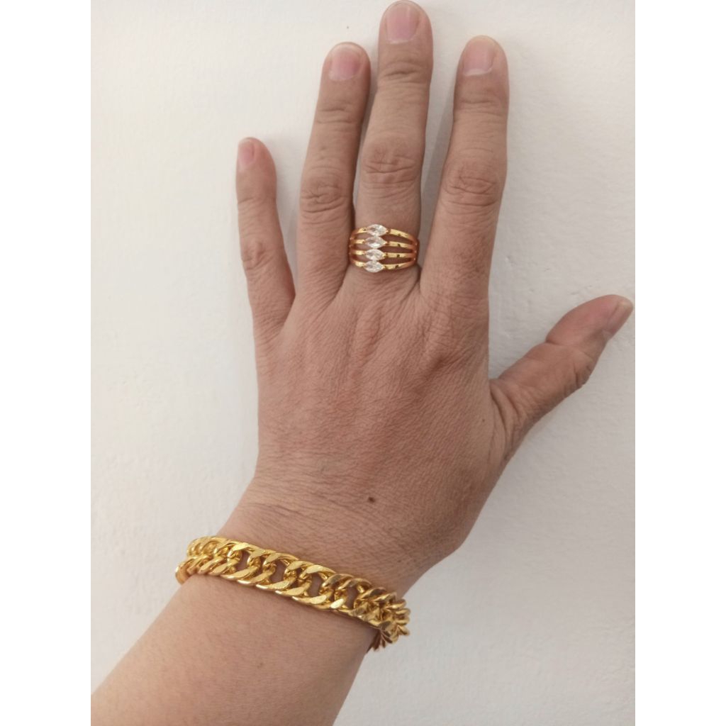 Perhiasan wanita gelang tangan rantai dan cincin titanium