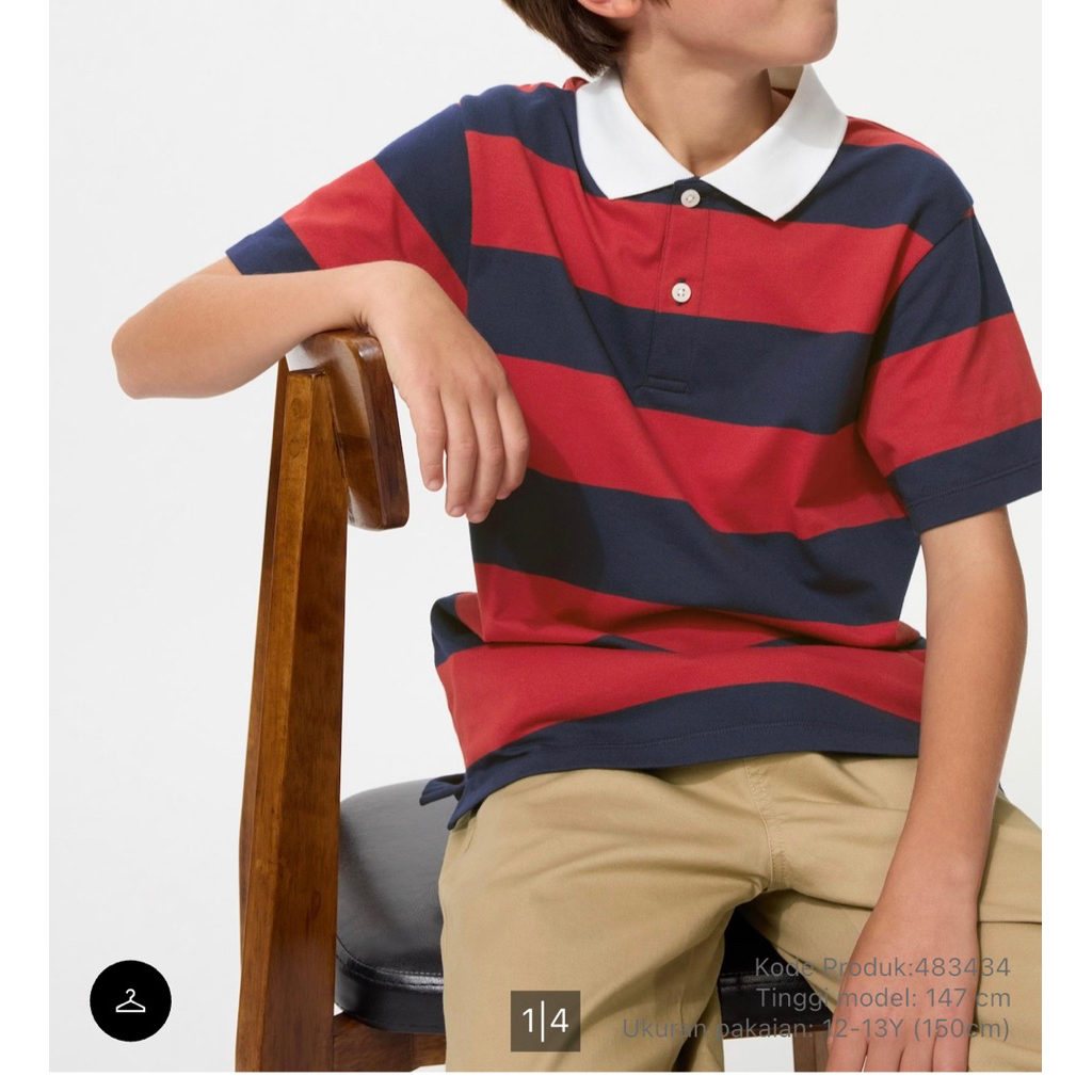 Uniqlo kids kaos polo dry pique garis