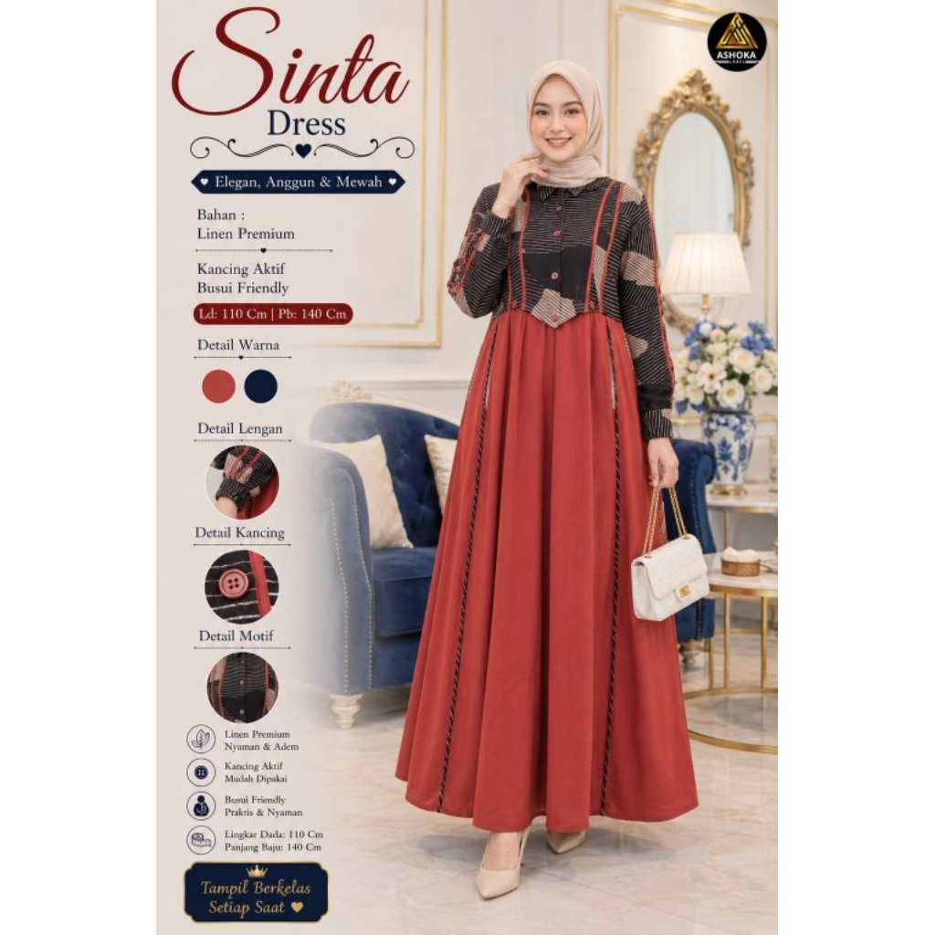 SINTA CLAUDIA DRESS GAMIS YUKATO LINEN IMPORT PREMIUM GAMIS KONDANGAN GAMIS PREMIUM KEKINIAN