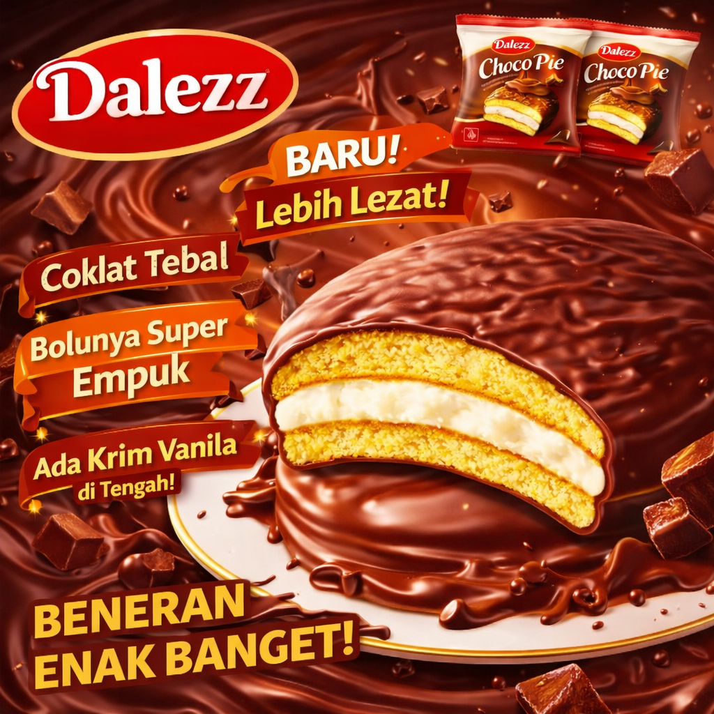 Dalezz Choco Pie Cake Lembut Isi Krim Coklat Snack Halal Enak Mini Cake Coklat Marshmallow