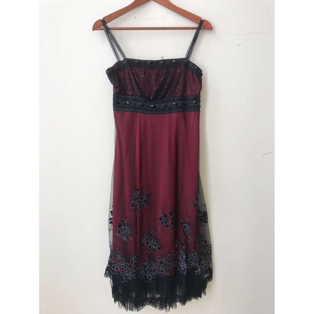 SETELAN DRESS YUKENSI DAN OUTER CROP BROKAT HITAM