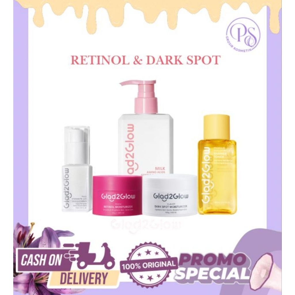 GLAD2GLOW Paketan dark spot & Retinol || SKINCARE G2G