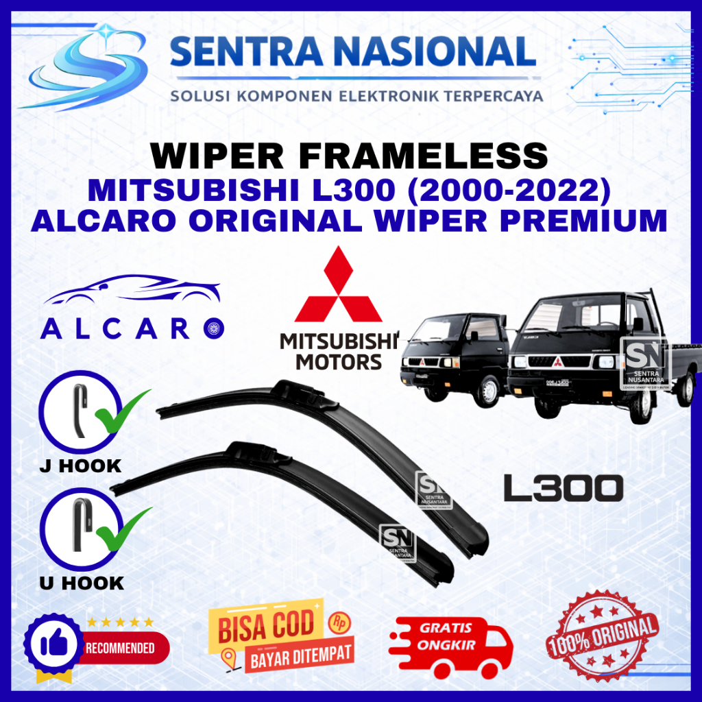 Wiper Mobil MITSUBISHI L300 (2000-2022) Merk ALCARO ORIGINAL | Wiper Kaca Mobil Pickup MITSUBISHI L3