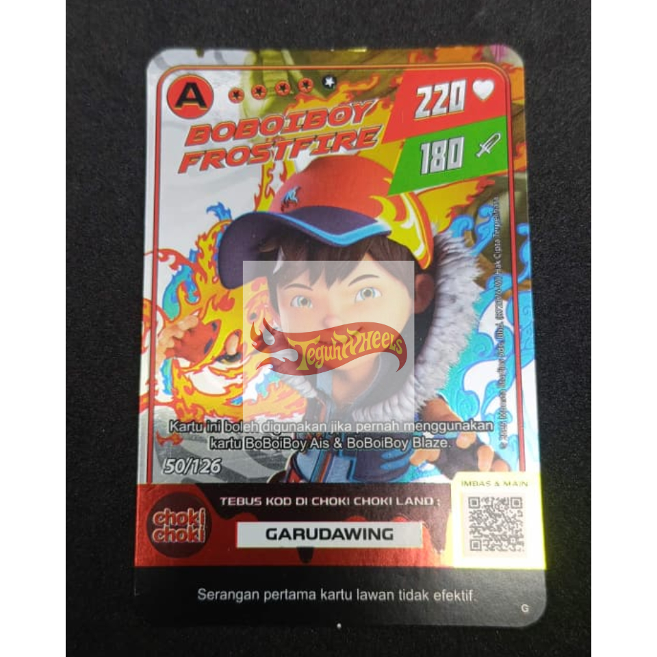 CHOKI CHOKI CARD BOBOIBOY FROSTFIRE A