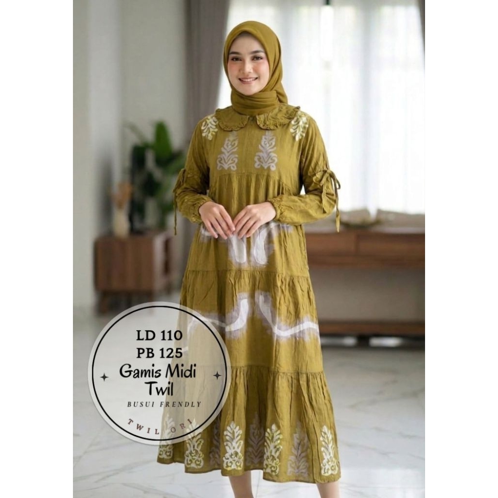 GAMIS TWILL ORIGINAL//TERBARU//GAMIS MIDI//BUSUI