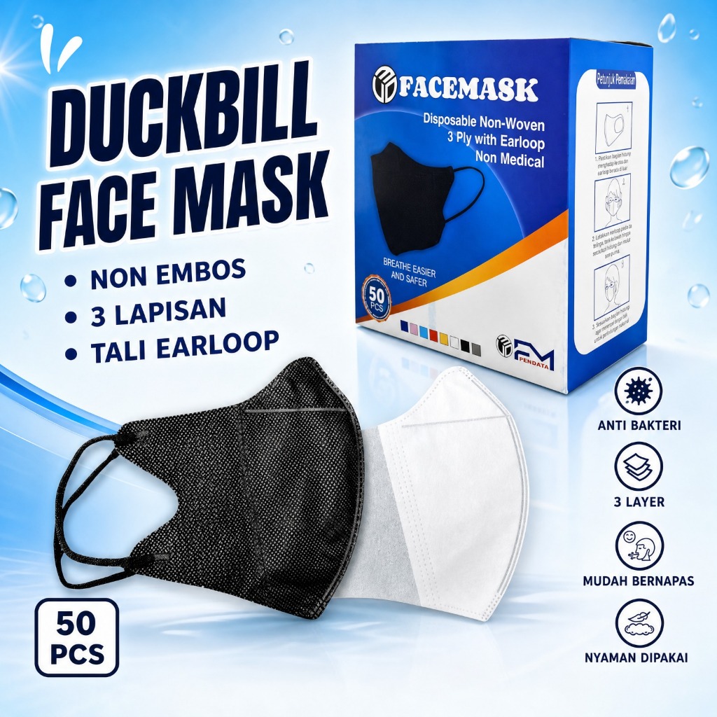 Masker Duckbill 50Pcs Earloop Cantol Kuping