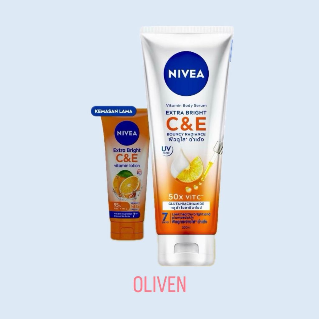 -OLIVEN- NIVEA BODY LOTION EXTRA BRIGHT C&E VITAMIN BODY SERUM 300ml ORIGINAL NEW