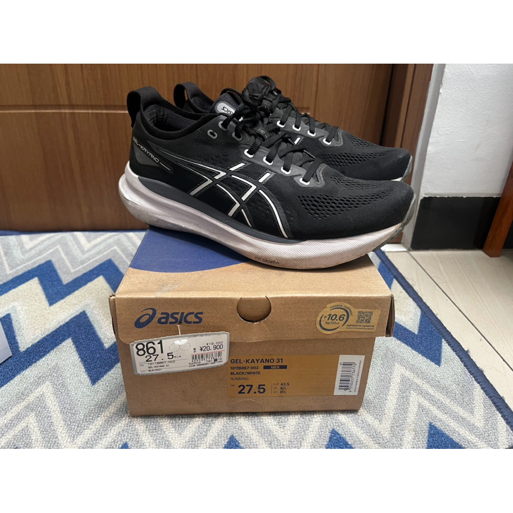 Preloved asics kayano 31 black white running