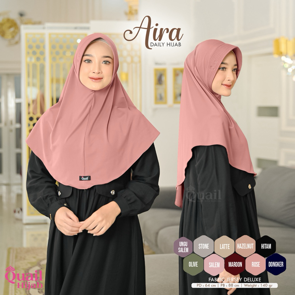 Quail Hijab - AIRA HIJAB INSTAN ORI QUAIL JERSEY PREMIUM