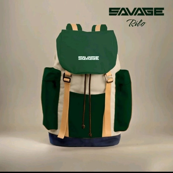 Tas Ransel Laptop Savage Rilo Pria Wanita Kanvas Tebal Backpack