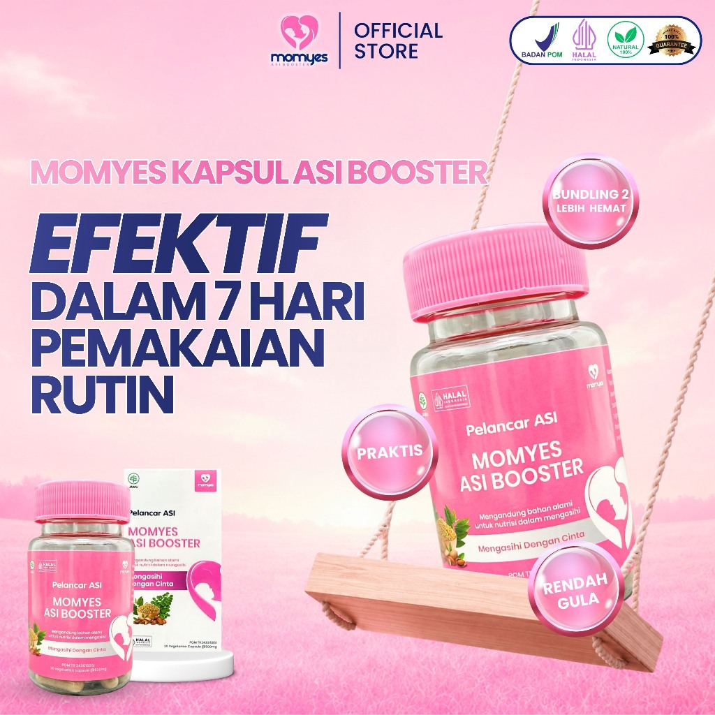 MOMYES ASI BOOSTER - 60 Kapsul - Pelancar ASI - Bundling 2 Botol