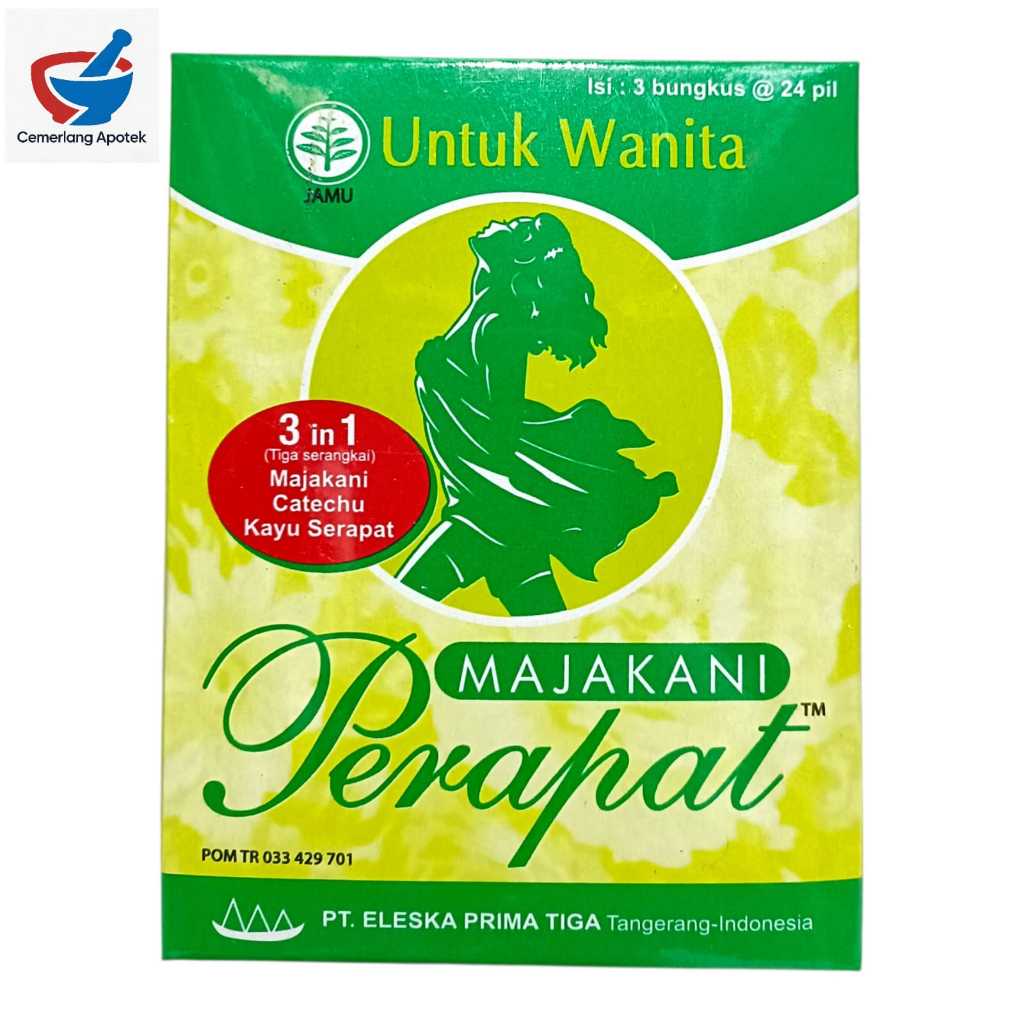 Jamu Majakani Perapat ( 3 bungkus @24 pil) Majakani Catechu kayu Serapat Jamu Wanita