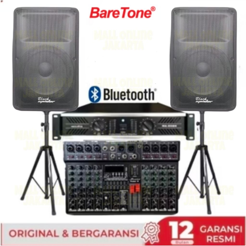 Paket Sound system 15 inch blackspider Power Speaker outdoor indoor